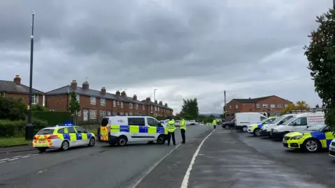 Police cars in Wrexham