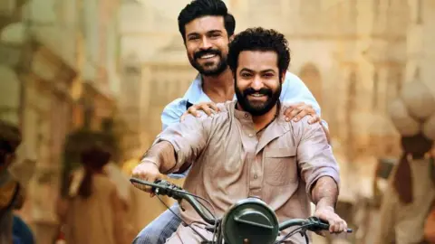 DVV Entertainment NTR Jr and Ram Charan in a still from RRR