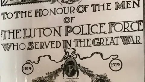 Bedfordshire Police Poster to honour Luton police officers who fought in the war