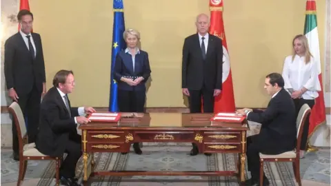 Getty Images European and Tunisian leaders