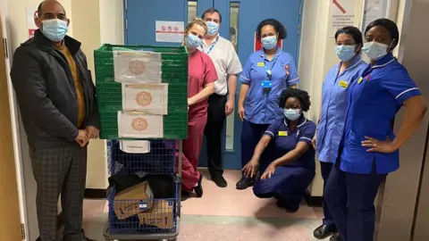 Sri Guru Ravidass Sabha Food donated to hospital staff