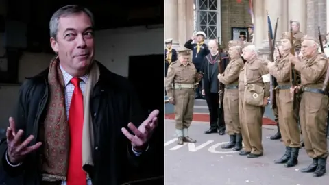 Getty Images and BBC Nigel Farage and Dad's Army