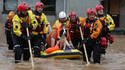 Reuters A man was rescued from a property in Brechin, Angus last week