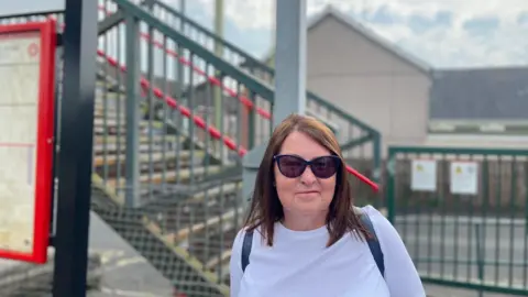 BBC News Cheryl Russell, passenger at Pengam station