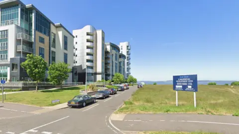 A general view of flats at Western Harbour Way in Edinburgh.