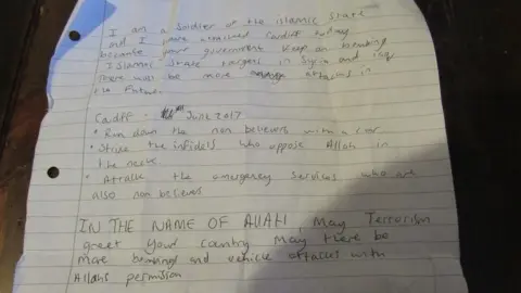 West Midlands Police Terror note