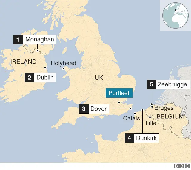 Map showing refrigerated trailer's suspected movements