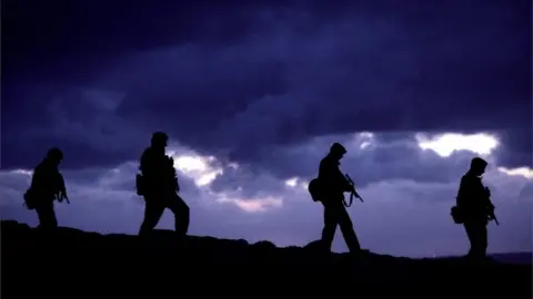 Getty Images Army silhouettes