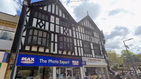 Tudor-style buildings on Bridgegate.