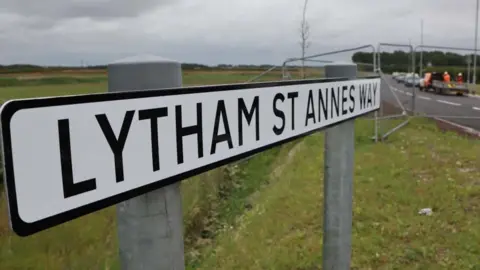 LCC Close up of a road sign saying Lytham St Annes Way