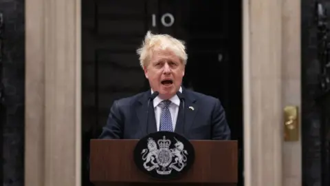 Getty Images Boris Johnson makes his resignation speech