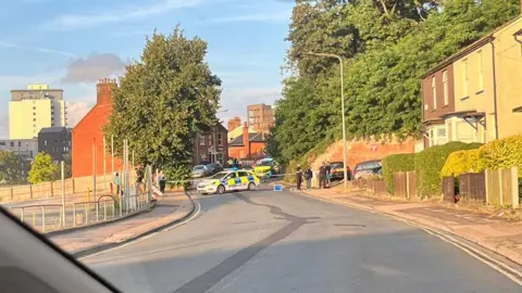 Police at the scene in Burrell Road, Ipswich