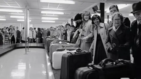 MAG London Stansted Airport Passengers at Stansted Airport in the 1970s