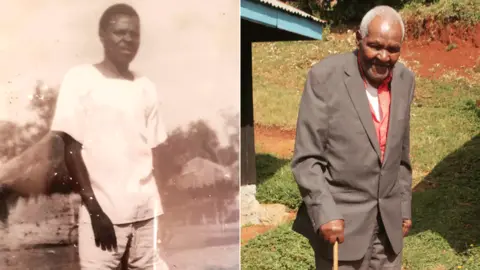 Wambugu wa Nyingi/BBC Composite of Wambugu wa Nyingi now and as a young man