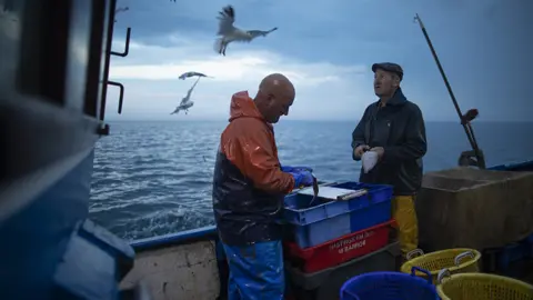 Getty Images fishermen in the English Channel, August 2020