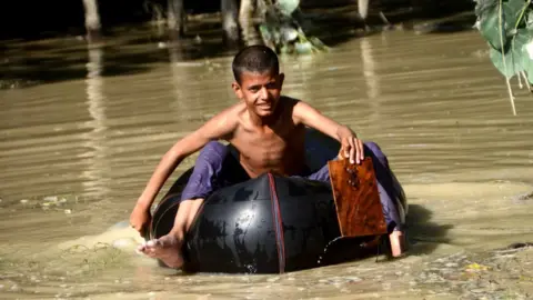 Getty Images Pakistan was devastated by floods this year that scientists say were made more likely by climate change
