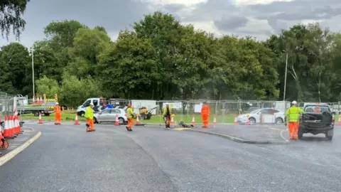 Work being carried out on A507 West