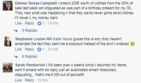 Facebook/officialrarelondon Comments from customers on the Rare London facebook page