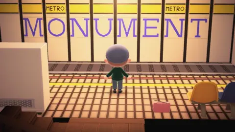 Euan Lynn Monument metro station in Animal Crossing