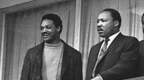 Jesse Jackson pictured with Martin Luther King Jr in 1968