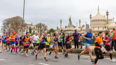 Brighton Marathon Runners taking part in the Brighton Marathon