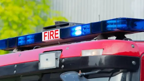 A close up of the sirens on a fire engine