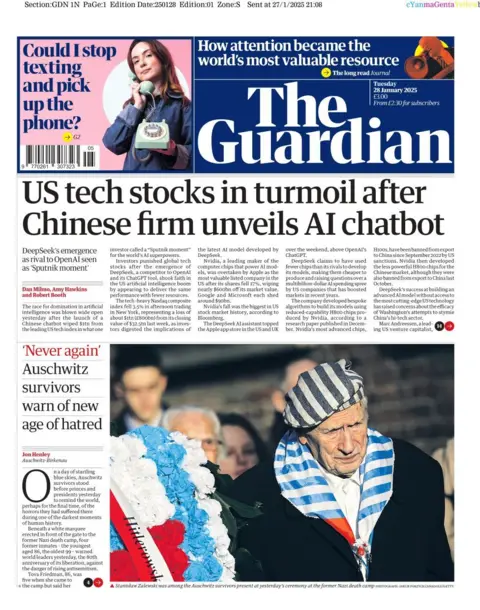 The Guardian Front Page 28 Januari 2025