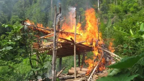 Huw Evans picture agency The fire takes hold