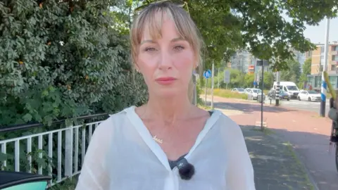 woman in white shirt