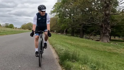 Pete Tong, riding in Richmond Park, says cycling has been the "antidote" to the late nights and constant travelling of life as an international DJ 