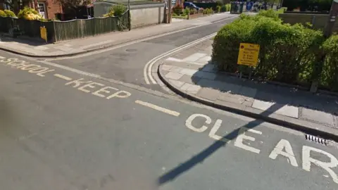 Google School Keep Clear markings outside school