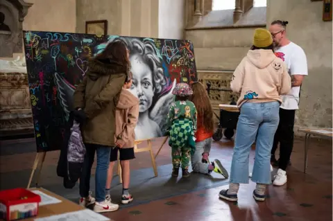 Phil Gelbs Ant Steel's workshops at St Albans Cathedral