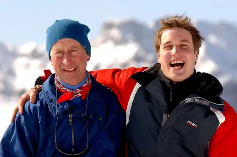 PA Prince of Wales with his eldest son Prince William