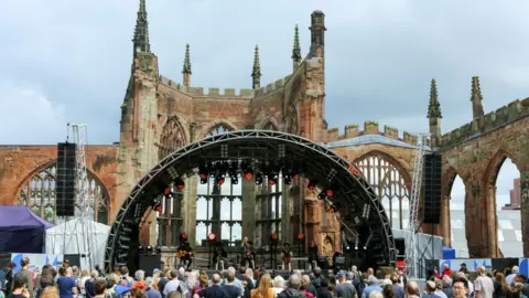 Getty Images Rock Freebase, Sister Ese, Larry Love, Sister Sheena and Harpo Strangelove part of Alabama 3 perform at the Terry Hall presents HOME SESSIONS music festival as part of Coventry UK City of Culture at Coventry Cathedral Ruins