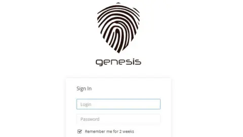 Genesis login page