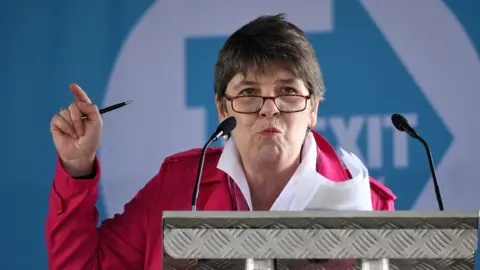 Getty Images Claire Fox speaking at a Brexit Party event