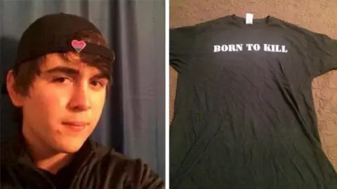 Facebook/ police handout the suspect and his shirt