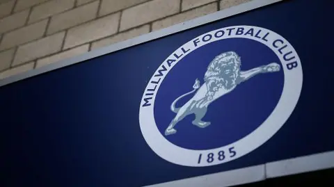 Millwall Football Club logo on a wall