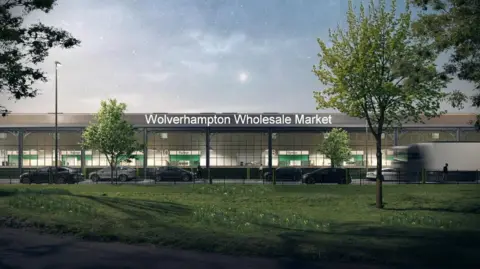 City of Wolverhampton Council Computer generated image of how the redevelopment in Hickman Avenue could look once completed with the new wholesale market 