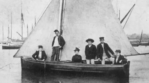 Leonard Woolf Collection/Ipswich Maritime Trust People dressed up for the Ipswich Regatta to celebrate the Queen's Jubilee in 1897