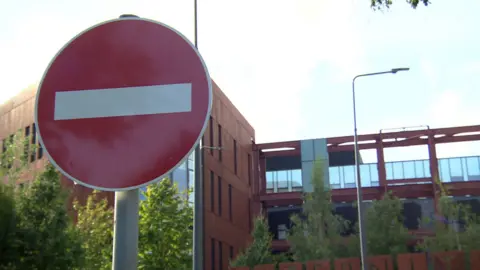 BBC The delayed new maternity hospital at the Royal Victoria Hospital site