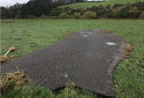 road surface in field
