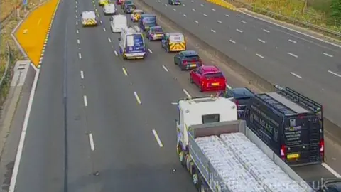 Congestion building up on a motorway.