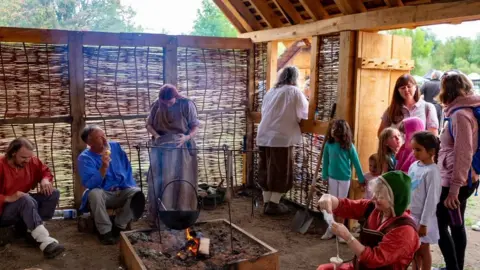 Nottinghamshire Wildlife Trust Reconstruction of Anglo-Saxon building before the fire