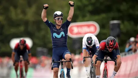 PA Media Gonzalo Serrano wins the race