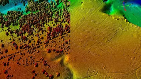 Historic England/Fugro Geospatial BV Lidar scan showing remains of World War One camps