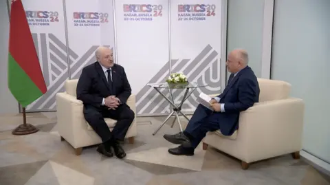 BBC Alexander Lukashenko with Steve Rosenberg