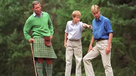 Getty Images Prince Charles, Prince Harry and Prince William