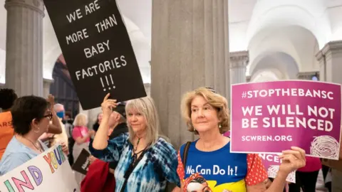 Getty Images Abortion-rights activists in South Carolina