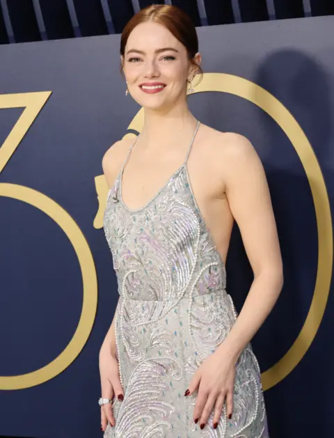 Getty Images Emma Stone attends the 30th Annual Screen Actors Guild Awards at Shrine Auditorium and Expo Hall on February 24, 2024 in Los Angeles, California.